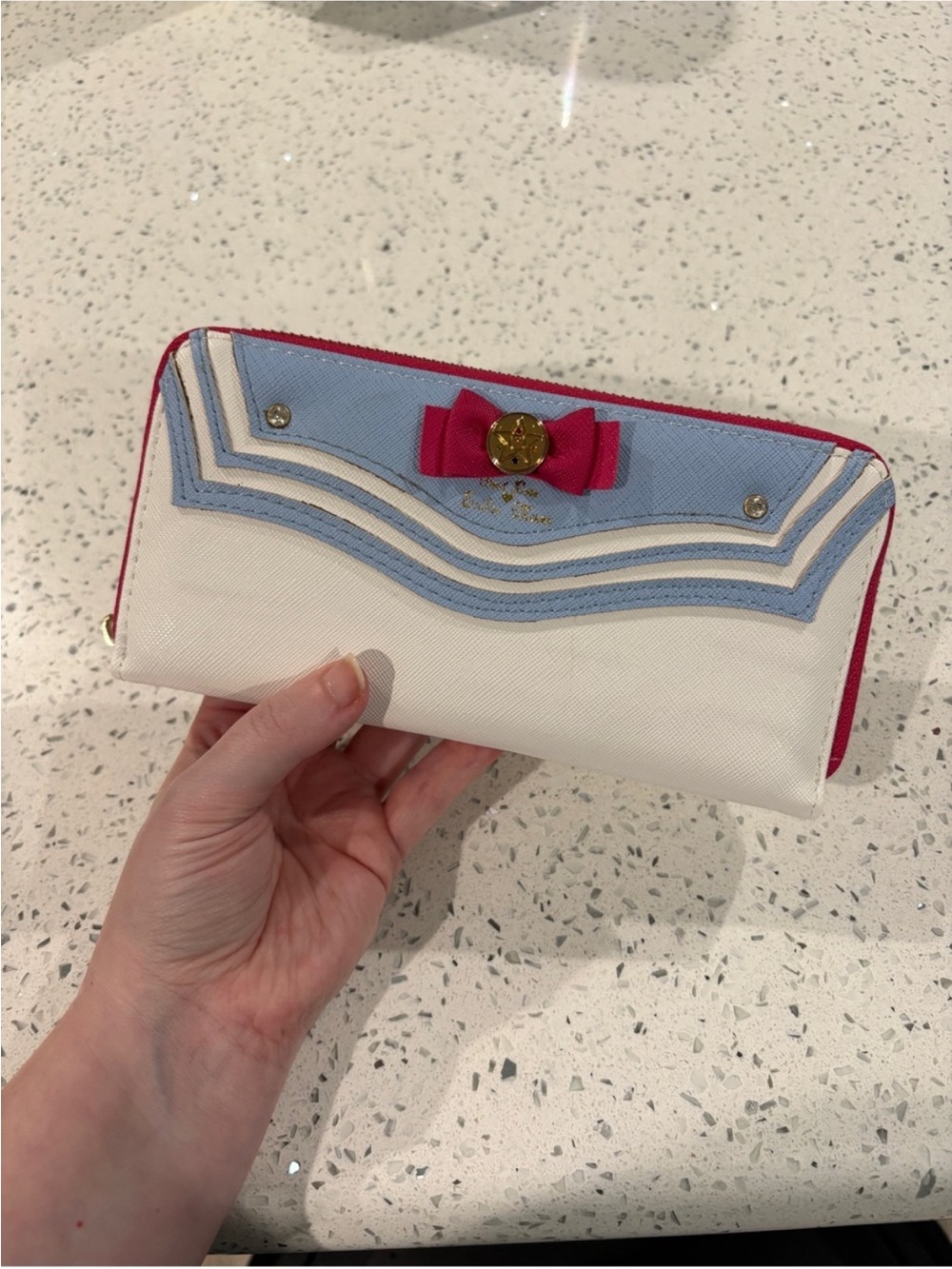 NEW Sailor Moon Zip Wallet - White & Light Blue with Pink Trim